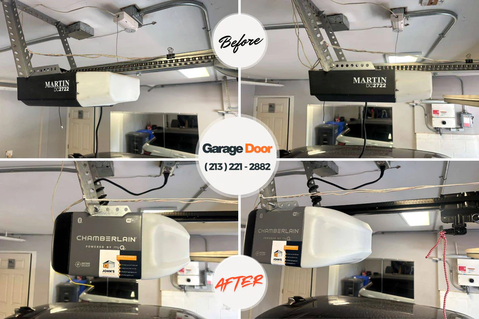 Before and after: garage door spring repair Plymouth, OH